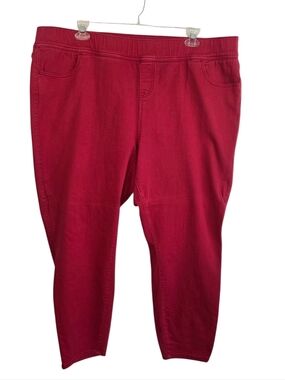 Torrid Red Lean Jean Skinny Leg Elastic Waistband Size 4X Regular - Pre-Owned